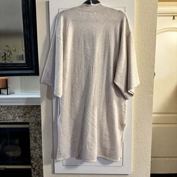 NWT Garnet Hill Oversized Cashmere Sleep Cardigan Cream Size Small Neutral Luxe - Picture 3 of 8